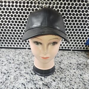 3/$25 - Black Faux Leather Women's Girls Cap Hat